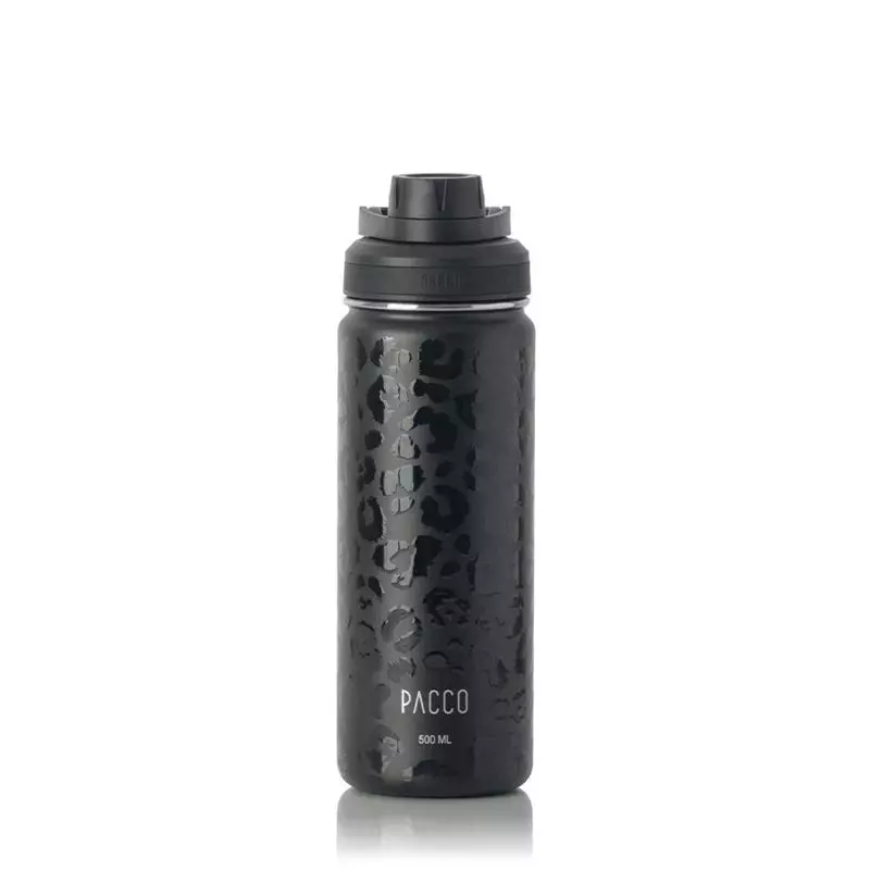 PACCO GARRAFA LEOPARD PRETA 500ML