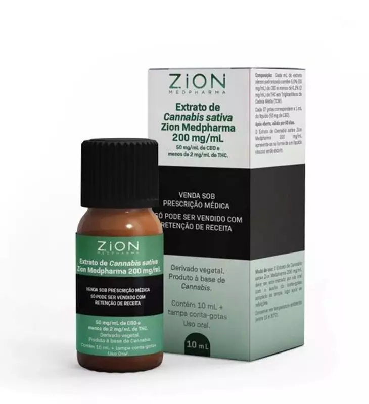  Extrato de Cannabis Sativa 200mg/ml Solução Gotas 10ml Zion Canabidiol